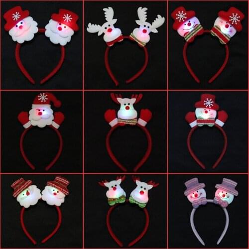 Christmas Headband Christmas Shining button adult childrens decoration decorations elderly man snowman antler gift