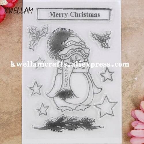 Merry Christmas Snowman Star Branch Scrapbook photo cards rubber stamp clear stamp transparent stamp KW9060424