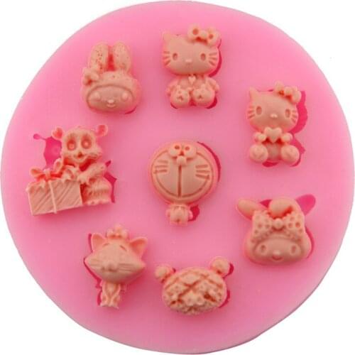 DIY Cat Bear Cake Chocolate Silicone Moulds Fondant Jelly Jello Ice Sugar Cake Molds