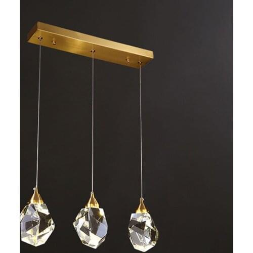 Post Modern Luxury Crystal Pendent Lamp Dining Room Restaurant Bar Kitchen Study Room Pendent Light LED Crystal Lighting Fixture