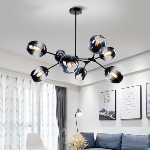 Modern LED Chandelier Lighting Nordic Glass Chandelier Light Bedroom Indoor Lighting Lustre Living Room Decoration Home Decor