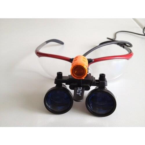 TAOS alibaba china dental supply 2.5x 460mm Surgical dental Loupes cad dental + LED headlamp light