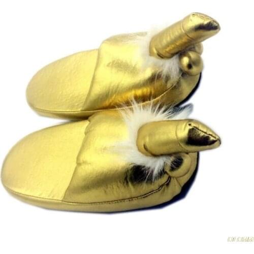 Adult Products Sex Clothing Winter Slippers Creative Fun Penis Bronzing Penis Breast Slippers Home Funny Slippers Women Shoe
