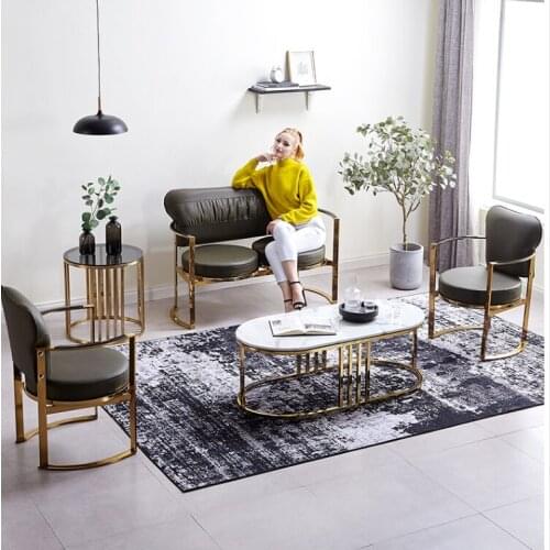 Nordic iron sofa combination light luxury ins wind net red clothing store beauty studio small sofa double seat