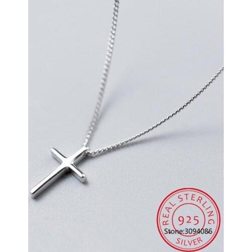 Cross Simple Wild Cute Sweet Pendant Personality Fashion 925 Sterling Silver Clavicle Chain Female Necklace
