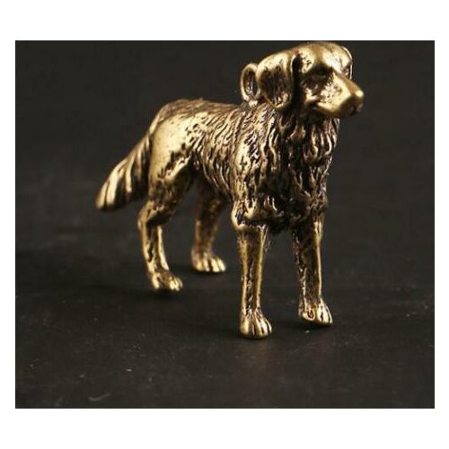 1.6" Collect Curio Bronze Zodiac Animal Lovable Small Dog Statue Pendant Chinese
