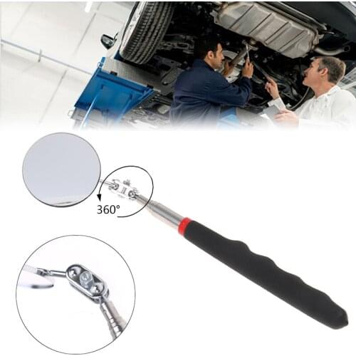 1Pc 50mm Car Telescopic Detection Lens Inspection Round Mirror 360 Repair Tool