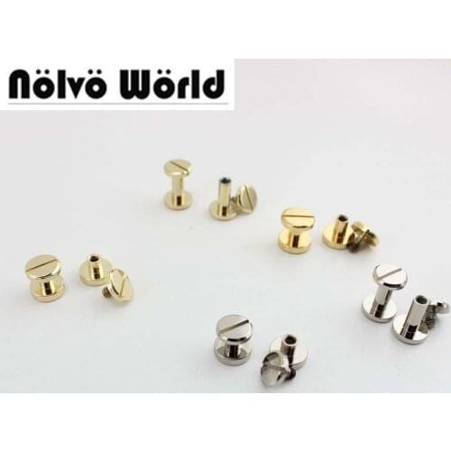 100pcs 9*5mm 10*9mm NEW Copper total height round flap head metal stud for punk bags hardware rivet studs