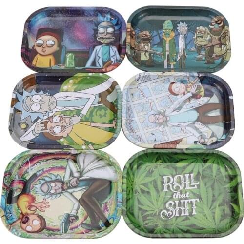 18*14Cm 1Pc Metalen Tin Rolling Lade Rookartikelen Tabak Rolling Papers Grinder Kleine Lade Tabak opslag Plaat