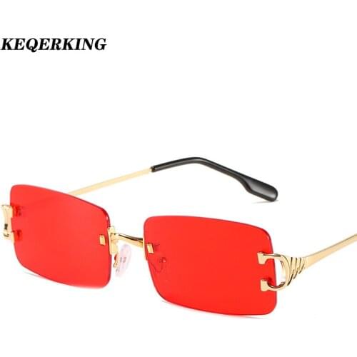 2020 Retro Sunglasses Women Brand Designer Fashion Rimless Gradient Sun Glasses Shades Cutting Lens Ladies Frameless Eyeglasses