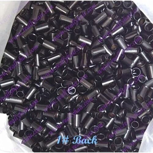 3.4x3.0x6.0mm 1#Black 1000pcs copper flared ring easily locks/copper tube micro link/ring /bead for i tip hair extension