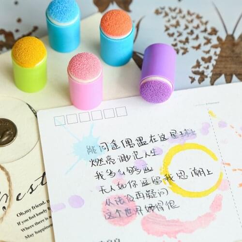 30pcs Finger Sponge Daubers colorful Fingerpaint Drawing Sponge Foam Finger Chalk Ink DIY Crafts Scrapbooking