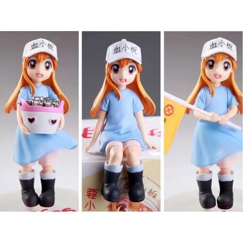 7-10CM Japanese anime figure Q version Cells at Work! Platelet sitting/flag/money action figure collectible model toys