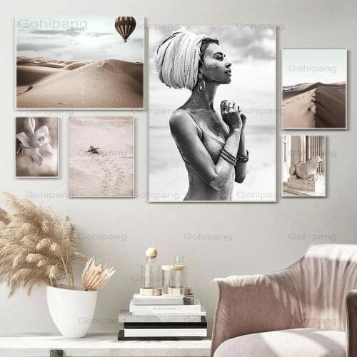 Abstract Sand Desert Canvas Poster Autumn Flower Nature Scenery Nordic Print Painting Wall Art Landscape Picture Home Decoration