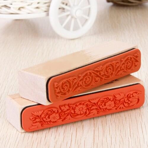 Floral Seal Scrapbook Handwrite Wedding Craft Beautiful Design The Best Price Wooden Rubber Flower Lace Stamp For Decoration