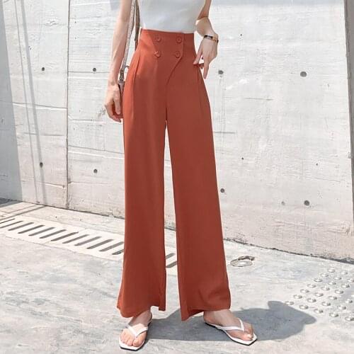 Cheap wholesale 2021 spring summer autumn new fashion casual Popular long women Pants woman female OL wide leg pants Py1493