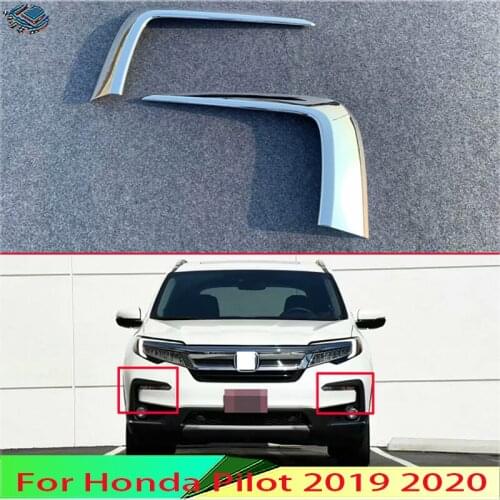 For Honda Pilot 2019 2020 Car Accessories ABS chrome front fog light lamp eyebrow trim trim decorative sticker