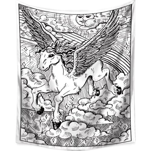 Tree Of Life Tarot Wall Tapestry Mandala Tapestry Home Decoration Tapestry Psychedelic Hippies Unicorn wall hanging