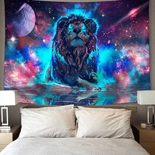 Fantasy Tapestry Universe Galaxy Lion Tapestry for Bedroom Tapestrys Wall Hanging for Bedroom Living Room Dorm Decoration Mural