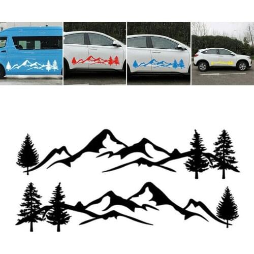 Hot Sale 2* Car Sticker RV Tree Decal Mountain Scene car Sticker Forest Vinyl Graphic Kit For Camper RV Trailer Car Accessories