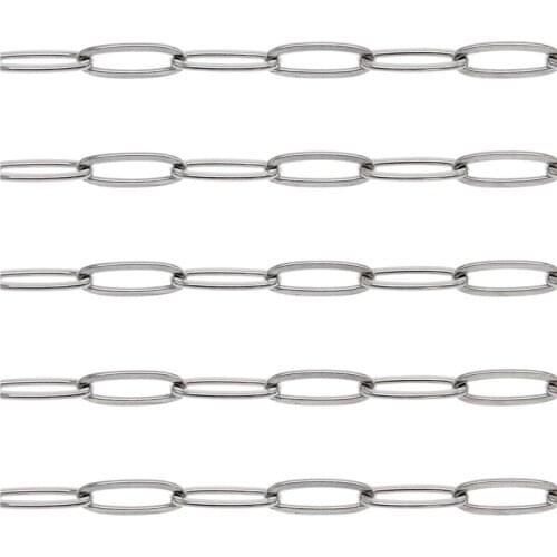 Julie Wang 1 Meter 12*4mm Stainless Steel Cross O Chain White K Golden Necklace Bracelet Anklet Jewelry Making Accessory