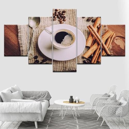 The coffee 5 Piece HD Wallpapers Art Canvas Print modern Poster Modular art painting for living room Home Decor
