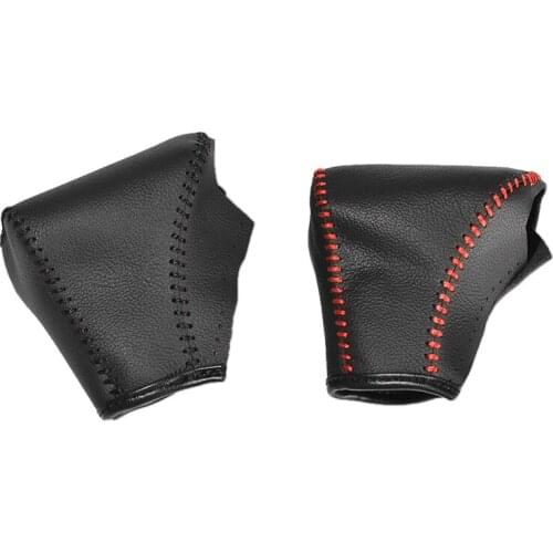 Red/Black Car Leather Gear Head Gear Head Shift Knob Cover Shift Knob Leather Cover For Kia Rio K2 K5 Sportage 2016 2017