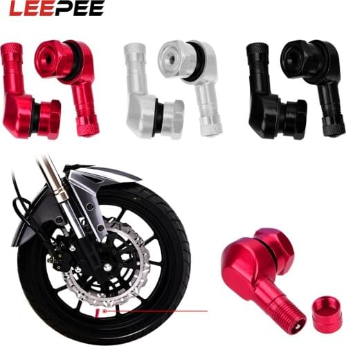 LEEPEE 1 Pair Aluminum Motorcycle Valve Stem 11.3mm 90 Degree Angle Wheel Tire Tubeless Valve Stems Tire Accessories