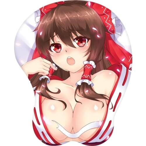 Touhou Project Shrine Maiden Hakurei Reimu Cosplay Cute Wrist Rest silicon Mouse Pad Mat 3D Mousepad
