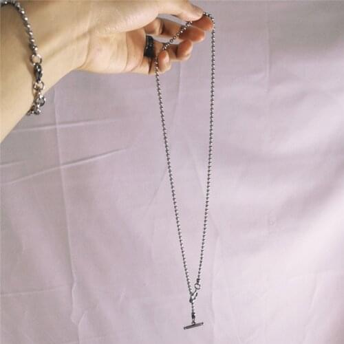 Fashion OT buckle round bead necklace titanium steel stainless steel simple hip-hop chain hot sale