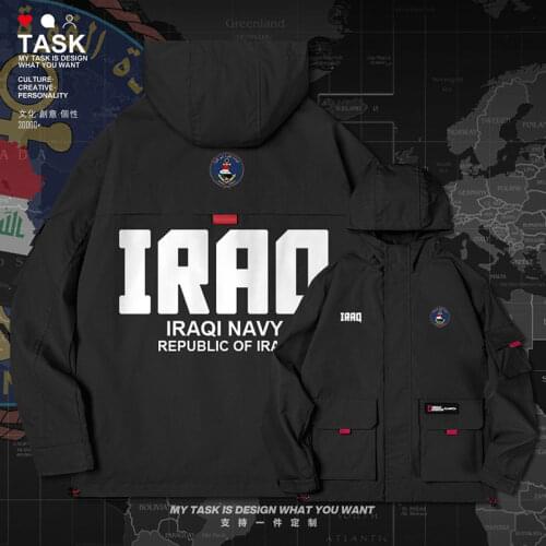 Republic of Iraq Iraqi IRQ men jacket hooded Navy logo army fan windbreaker coat for men jackets casual mens clothes autumn