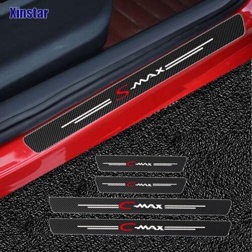 4pcs Car Protector Door Sill Stickers For Ford Smax Cmax