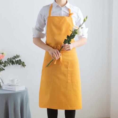 Nordic Simple Washed Cotton Uniform Apron Anti-Fouling Unisex Kitchen Cooking Coffee Shop Baking Flower Shop Overalls