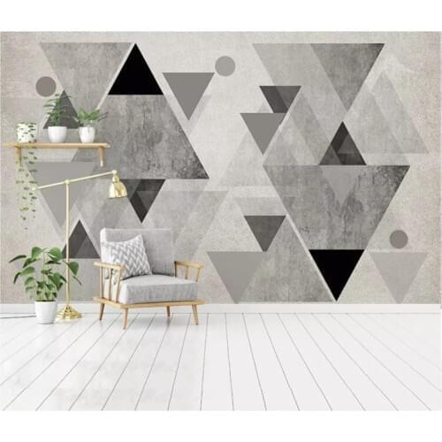 Custom Nordic Modern Personality Gray Geometric 3D Mural Wallpapers for Living Room Bedroom TV Background Wall Papers Home Decor