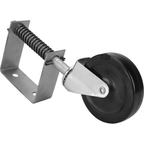 4" Rubber Gate Wheel Spring Loaded Swivel Caster Heavy Duty 220lbs Load Capacity