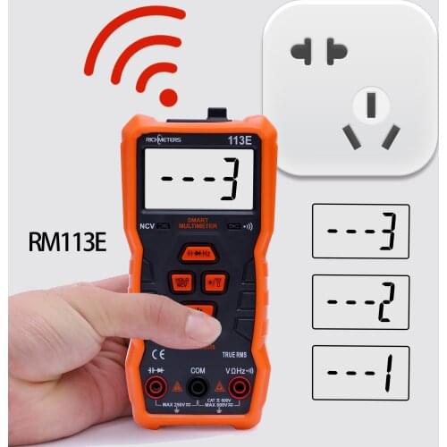 RM113E Digital Multimeter Automatic 6000 counts Analogy Bar Magnet AC/DC Voltage Meter Continuity Flash light Back light