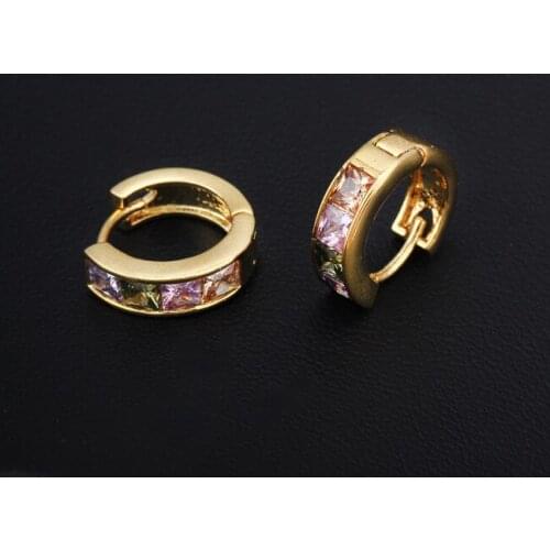 Square CZ Zircon Hoop Cartilage Earrings for Women Fashion Simple Zircon Ear Buckle Ear Piercing Jewelry earring for woman