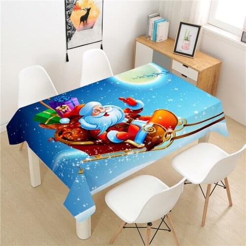 Santa Claus Tablecloth polyester Hotel Picnic Table Rectangular Table Covers Home Dining Tea Table Decoration