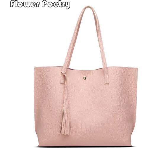 New Fashion Women Shoulder Bag Solid Tassel Designer Female Handbag High Quality Leather Large Capacity Ladies Tote Bags Bolsas