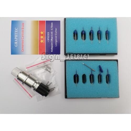 10 pcs 60 degree Graphtec CB09 Blades + 1 pc Blade Holder For CB09 GRAPHTEC silhouette cameo craftrobo VINYL CUTTER PLOTTER
