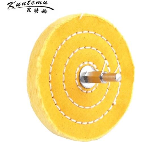10PCS Cotton Polishing Wheel 4"*40 Buffing Wheel With Shank For Jewelry Wood Metal Buffing