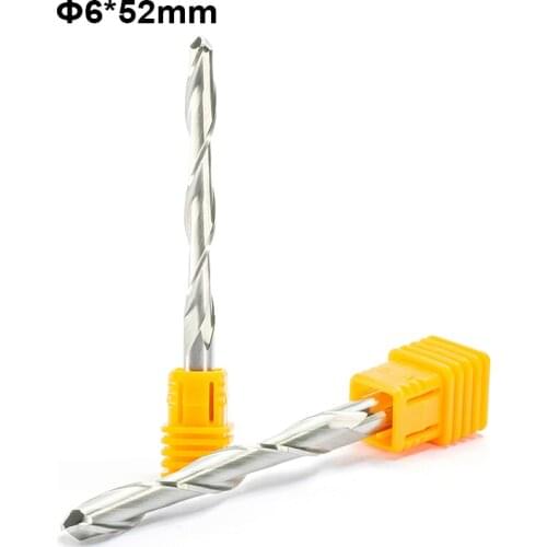 10pc Ball Nose End Mills Wood Cutter 2 Flutes Spiral CNC Bit Double Flute PVC Cutter 3D Engraving MDF Milling SHK 6mm CEL17-52MM