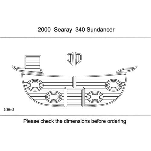 1999-2003 searay 340 Swim Platform Pads 1/4" 6mm EVA Teak Decking