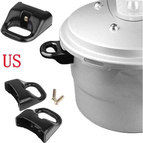 US STOCK 2Pcs Black Bakelite Replacement Short Side Handle Metal Pressure Pan Cooker Steamer Sauce Pot Handle for Home Tools
