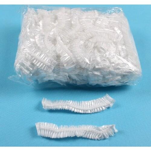 20/50Pcs Disposable Plastic Shower Cap Hat Women Men Waterproof Transparent Pink Hair Spa Salon Hotel Elastic Bathroom Products