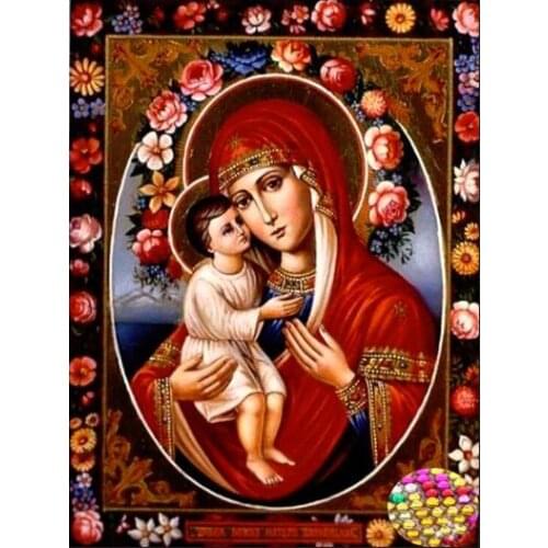 2017 CRYSTAL diy diamond painting cross stitch MARY and baby picture pasted diamond mosaic kit needlework diamond embroidery