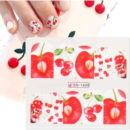3Pcs Nail Sticker Self-adhesive Long-lasting Multi-functional Avocado Strawberry Kiwi 3D Nail Sticker for Girl