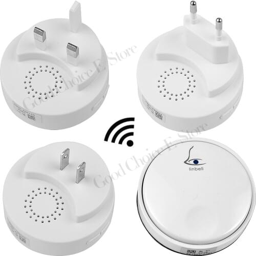 32 Tunes Wireless Cordless Doorbell Remote Control Door Bell Chime,No need battery,Waterproof,EU/US/UK Plug 110-250V