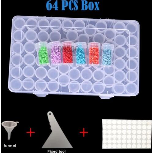 60/64/40 Bottles Jar Square Diamond Painting Storage box Diamond Painting Accessories Beads Container Mosaic Storage boxes Tools