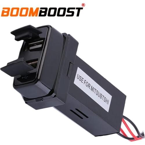 For Mitsubishi Car charger 12V 2.1A USB Car Charger Dual USB Ports Socket Dashboard USB Car Charger